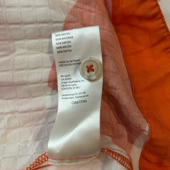 ANTHROPOLOGIE Tiered Buttondown Maxi Dress Orange Motif L - Picture 11 of 16